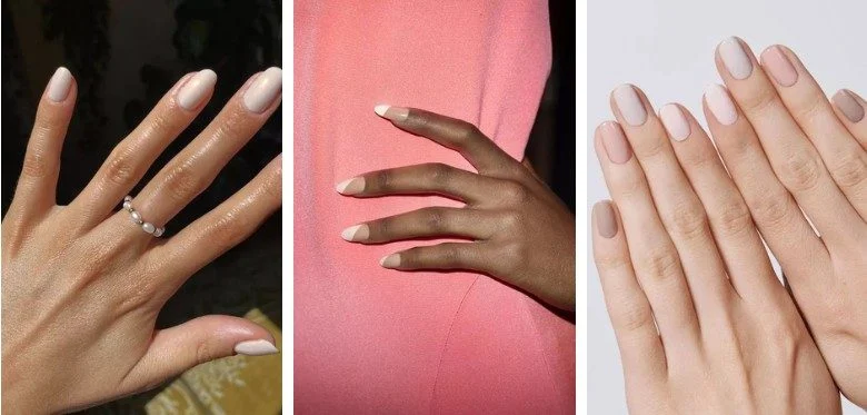 Elegant minimalist nude wedding nails
