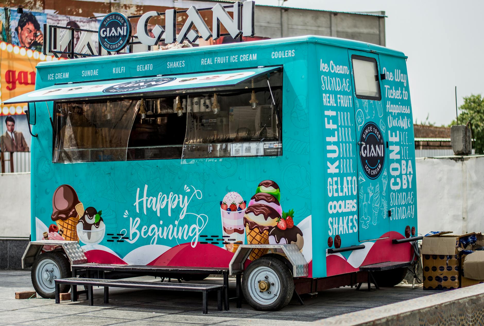 blue food truck
