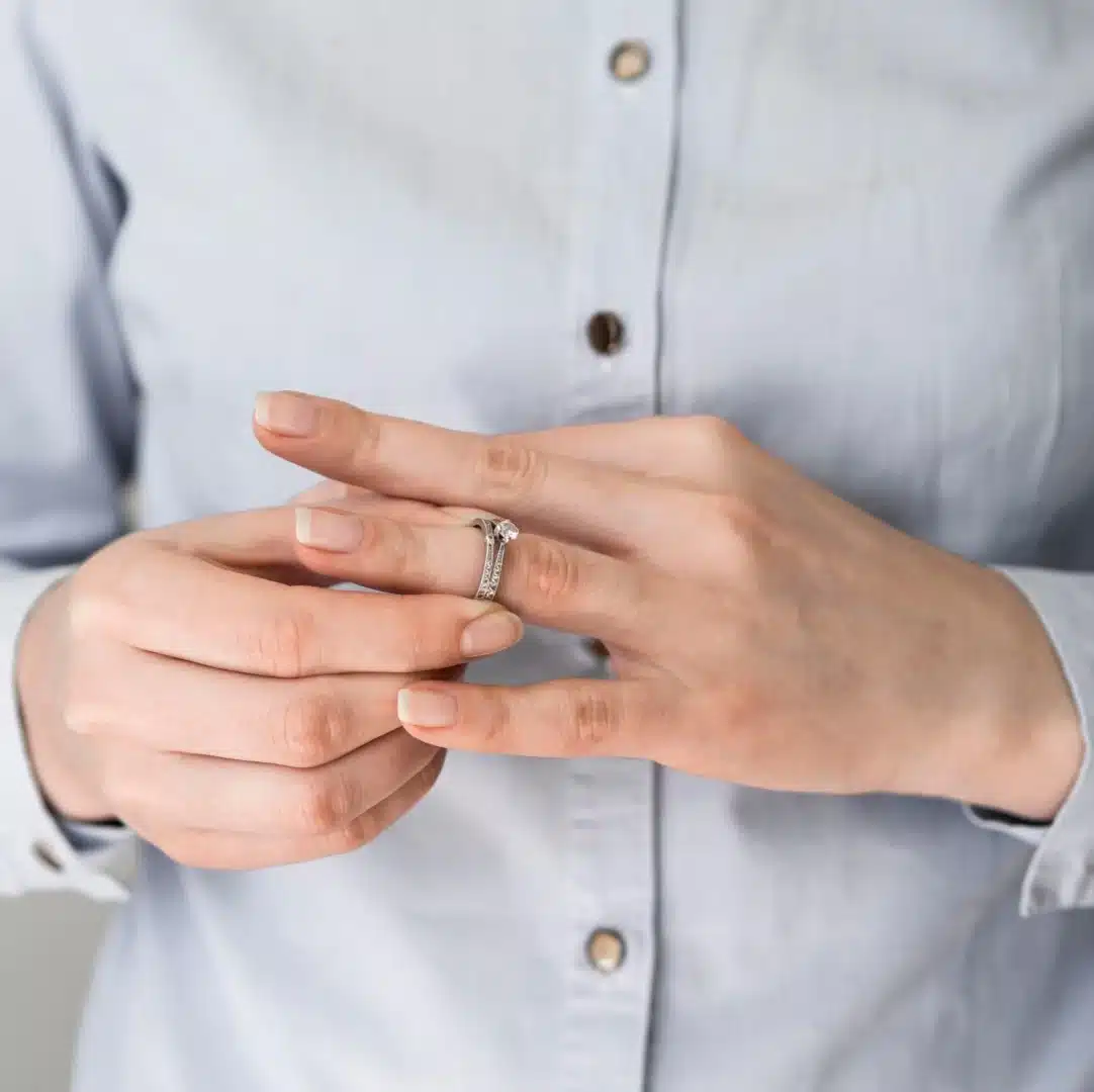 Men wearing engagement ring
