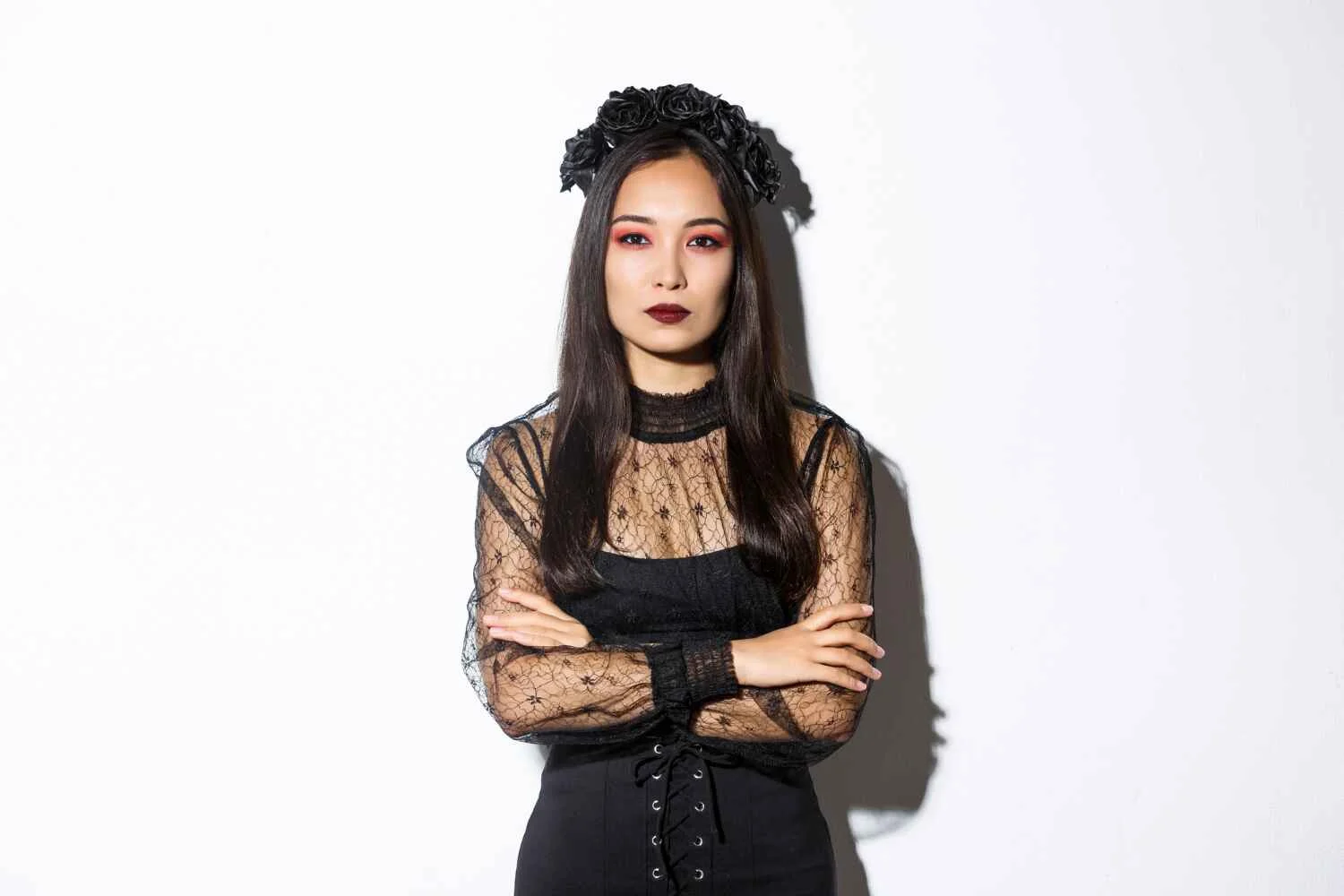 Women wear black Gothic Dress