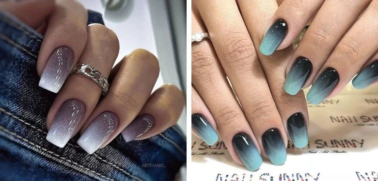 Elegant ombre wedding nails