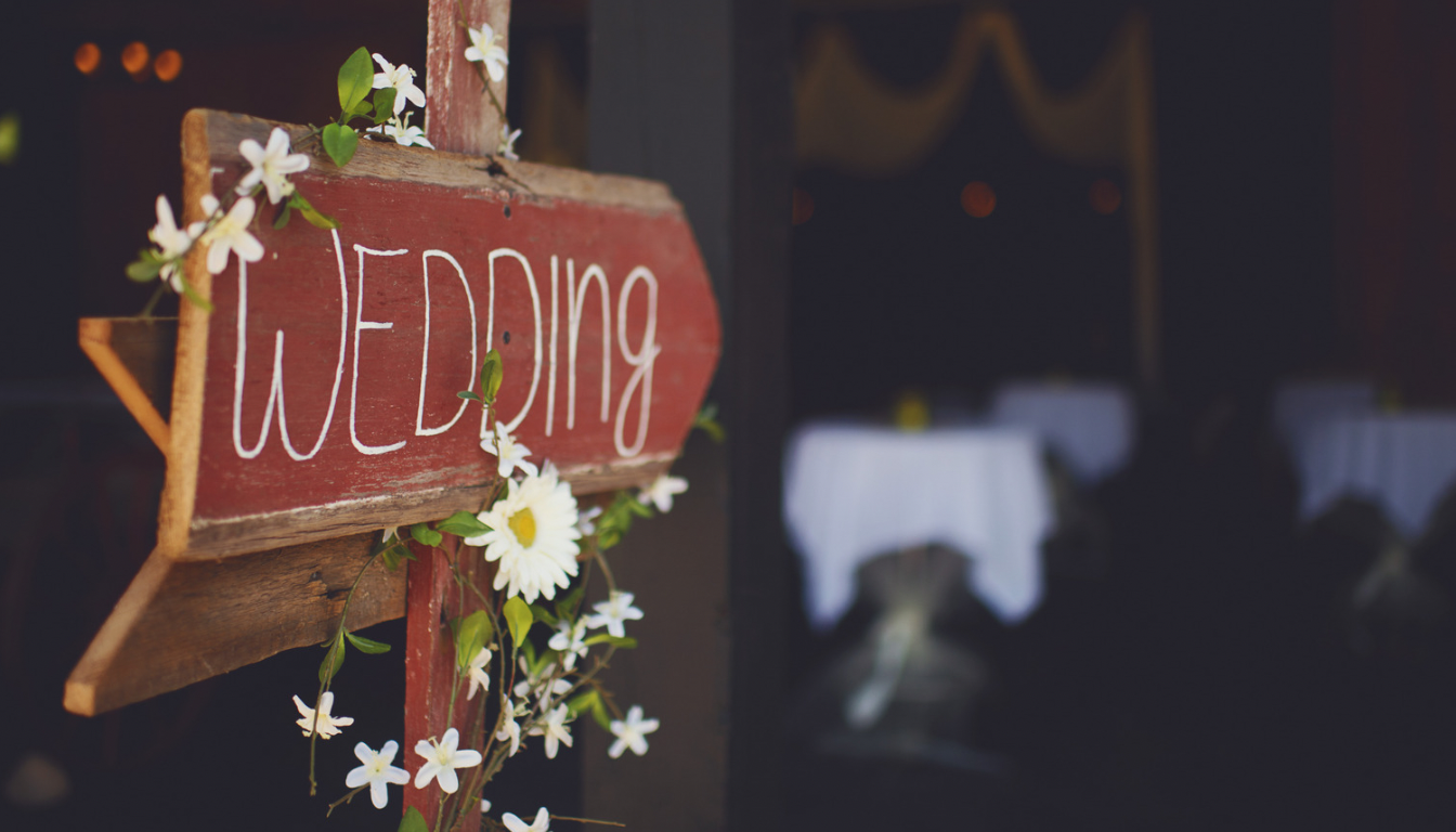 Hand made wedding Sign