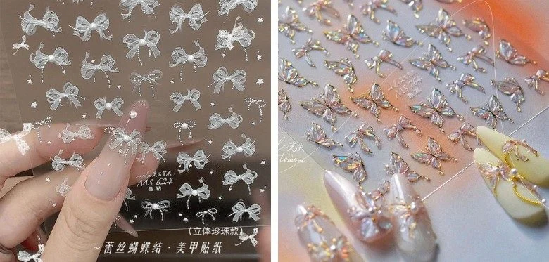 Pearl & Rhinestone Nail Stickers