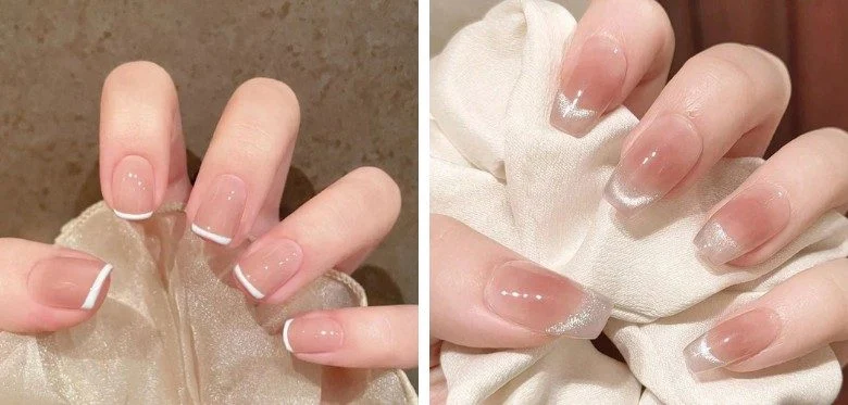 French Tip Press-On Wedding Nails