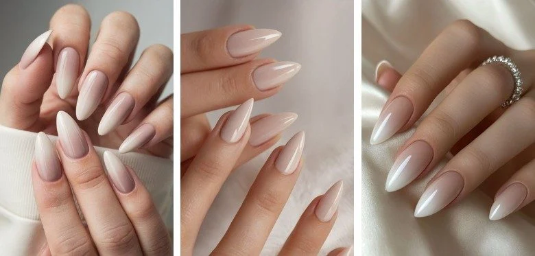 Nude and Sheer Wedding Nails: Soft and Elegant