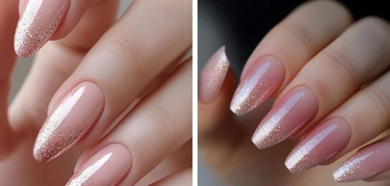 Nude and Sheer Nails with minimal Nail Art