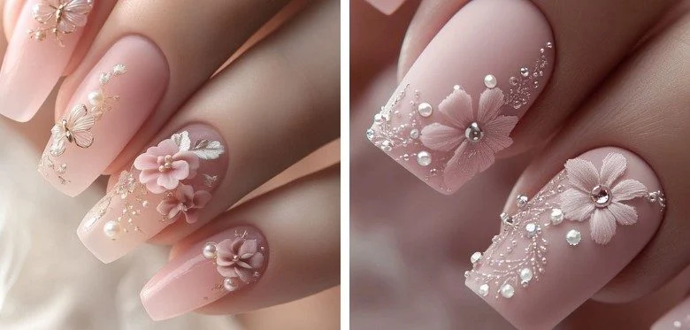 Barbiecore Pink Bridal Nails: Hot Pink Takes Over Weddings