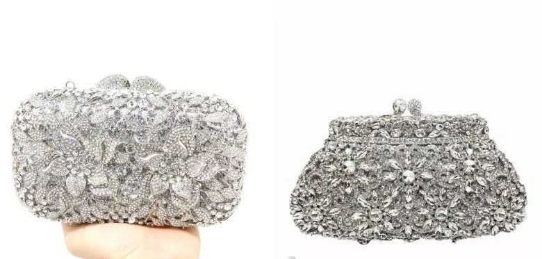 Designer Crystal-Studded Clutch