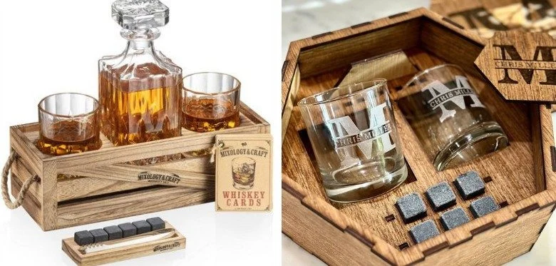 Premium Handcrafted Whiskey Decanter Set