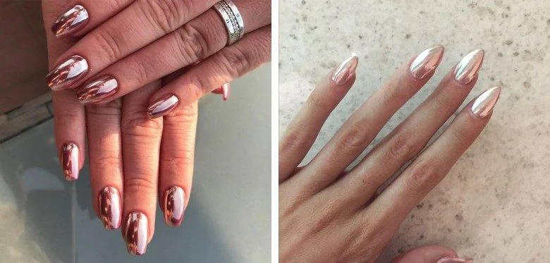 Rose Gold Chrome Nails images