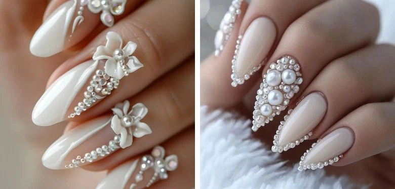 Full Pearl-Encrusted Nails