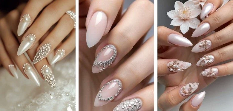 How to Achieve the Perfect Pearl and 3D Embellished Wedding Nails