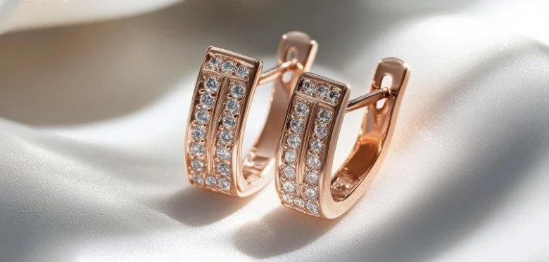 Statement Earrings made of Rose Gold