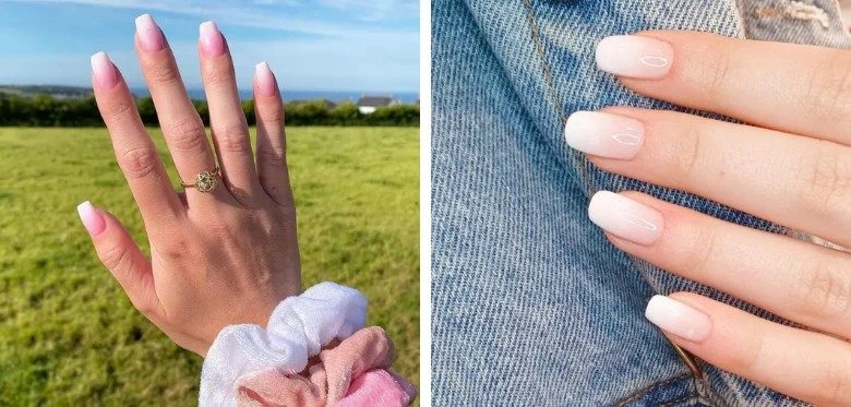 Classic French Ombre Wedding Nails