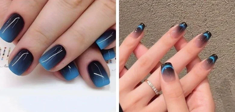 Blue Ombre Nails for Something Blue