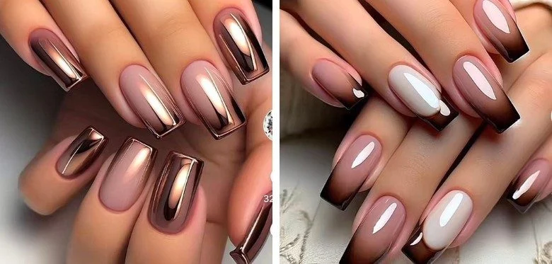 Rose Gold Ombre Nails for a Chic Bridal Look