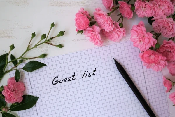 Preparing for wedding guest list