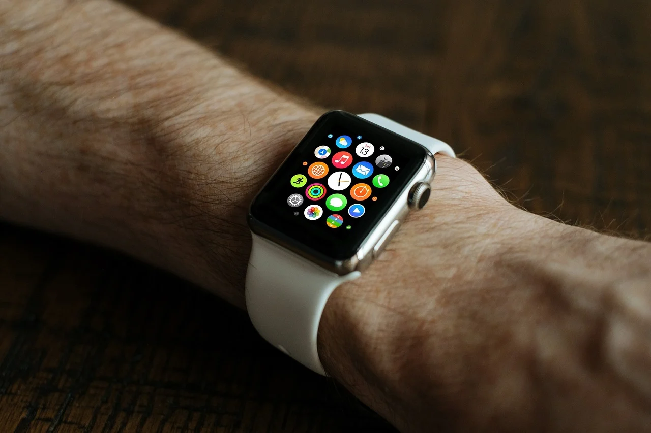 person wearing smart watch