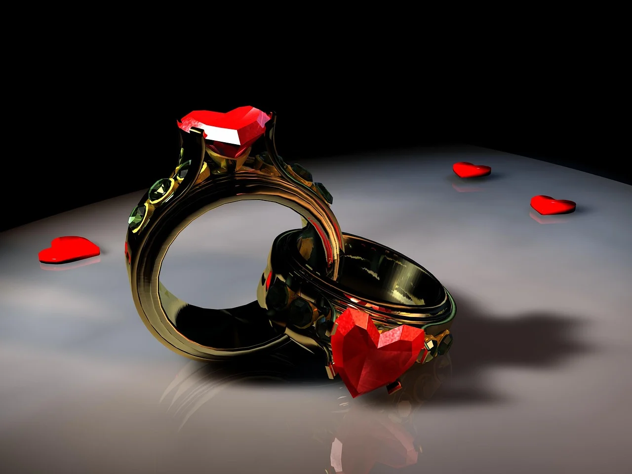 wedding ring for partner heart shape