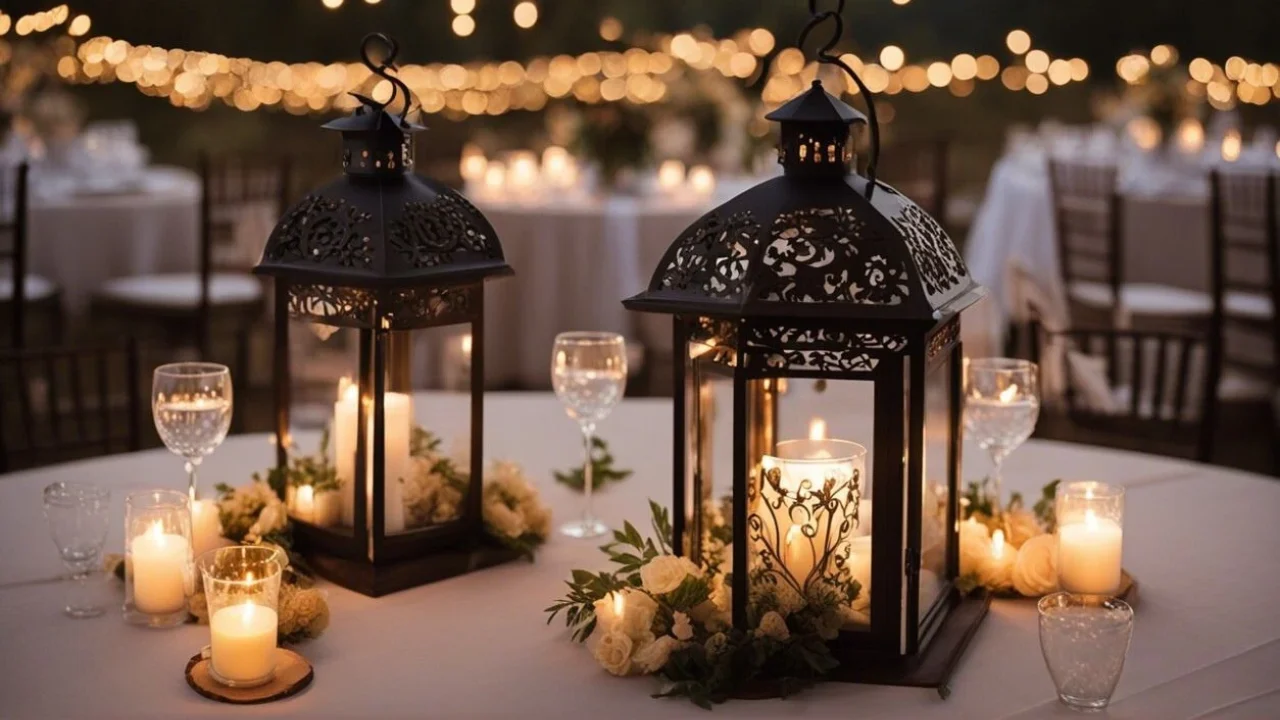Beautifully crafted wedding DIY centerpieces made from rustic wood slices, candles, and fresh flowers, adding a personalized and elegant touch to the wedding table decor.