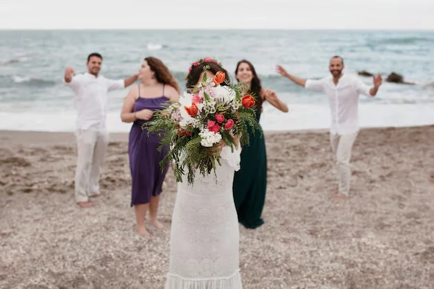 Wedding celebration in beach