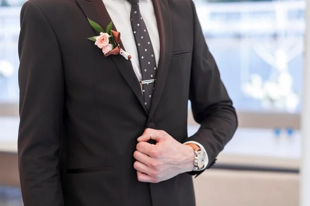 Men wearing black suit