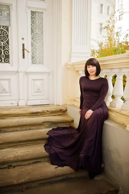 Women wearing elegant long dress