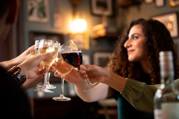 Wine celebration by people