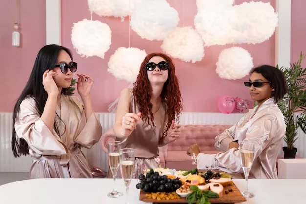 women celebrating hens party