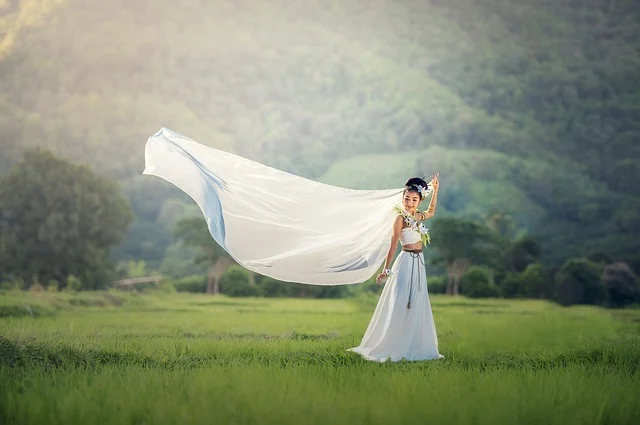 girl wearing wedding gown