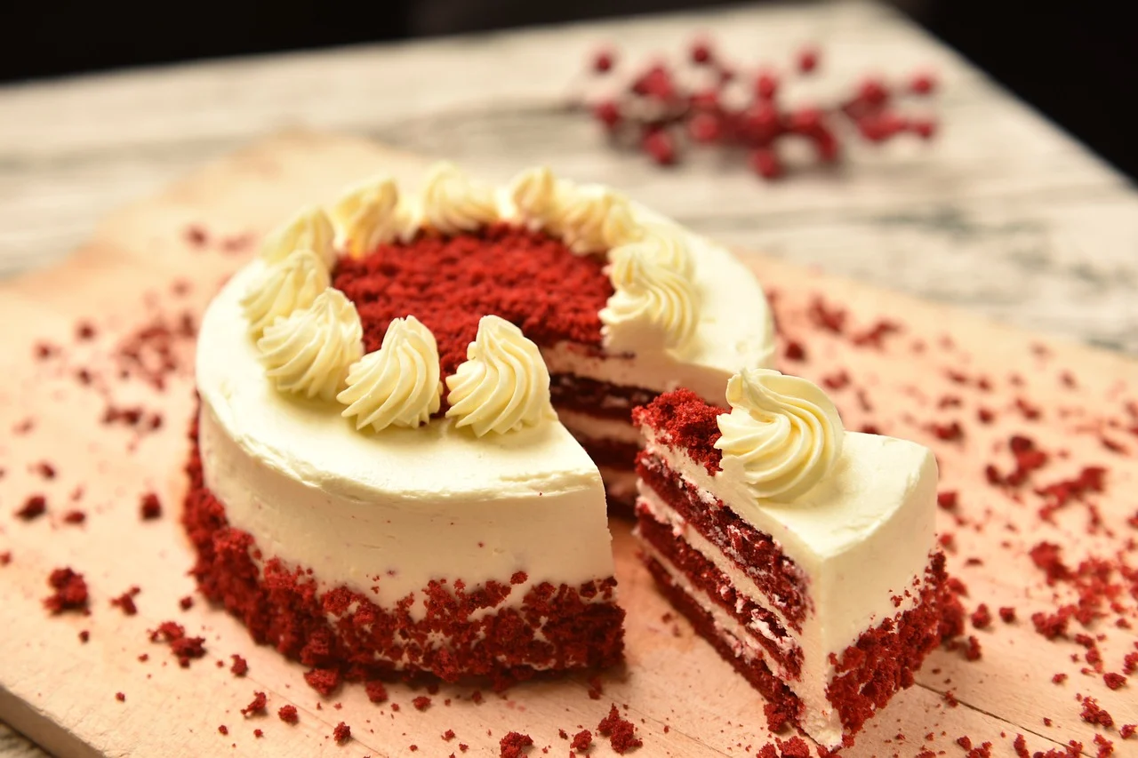 Red velvet wedding cake